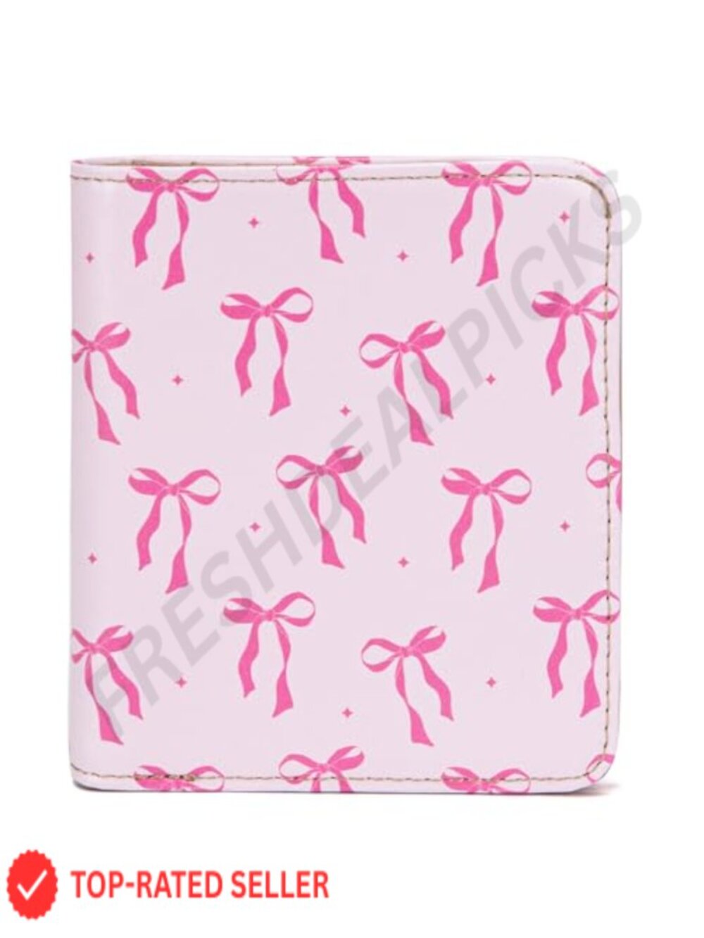 RFID Blocking Compact Bifold Wallet with ID Window and Coin Pocket Faux Leather
